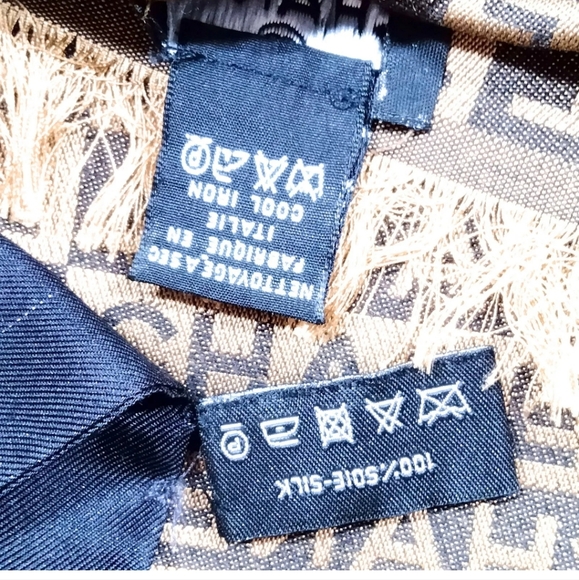 Chanel Scarf Silk Satin Wool Browns Silk Satin - Picture 3 of 9